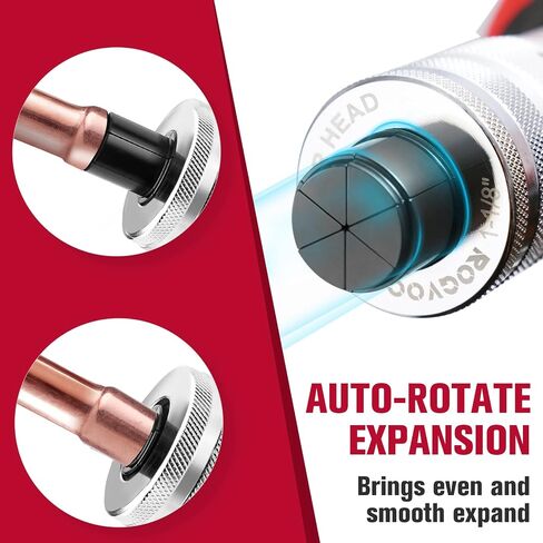 Hydraulic Tube Expander, HVAC Copper Swaging Tool Kit for 3/8 to 1-1/8 Inch OD, 7 Pipe Expander Heads, Pipe Cutter, Deburring Tool for Soft Copper and Aluminum Pipes in Saudi Arabia