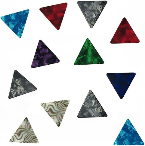12 Packs Guitar Picks, 0.46 0.71 0.81 mm Plectrums, Colorful Celluloid Guitar Accessories for Bass Electric Acoustic Guitars Ukulele in Kuwait