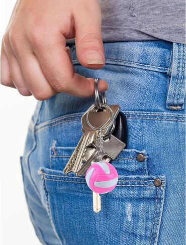 RUIFUUU 2Pcs Pink Volleyball Keychains,Mini Sport Volleyball Key Chain | Cute Volleyball Key Chain,Durable Metal Sport Keyring for Women,Backpack Charm Keyring Gift for Sports Players,Ball Lovers in Kuwait