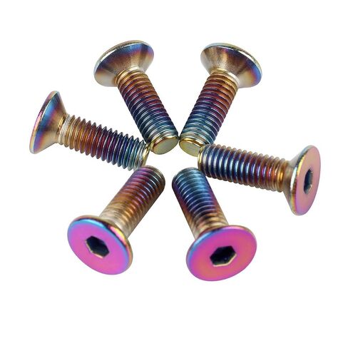 6 قطعة M5x16mm عجلة القيادة مسامير الربط تفتق المحروق الأزرق التيتانيوم إنهاء الفولاذ المقاوم للصدأ ألين عرافة الترباس شقة رئيس in Kuwait