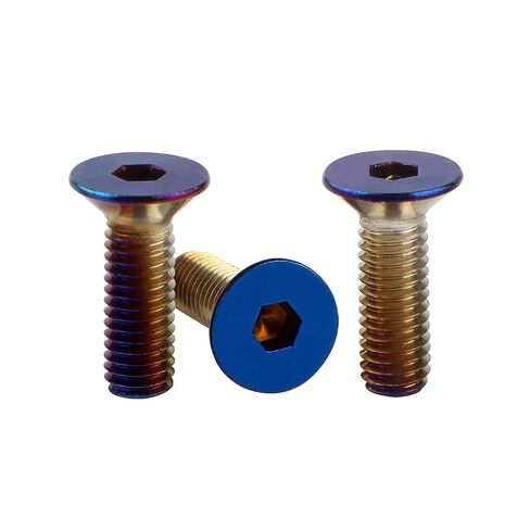 6 قطعة M5x16mm عجلة القيادة مسامير الربط تفتق المحروق الأزرق التيتانيوم إنهاء الفولاذ المقاوم للصدأ ألين عرافة الترباس شقة رئيس in Kuwait