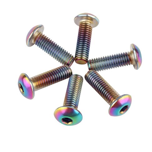 6 قطعة M5x16mm عجلة القيادة مسامير الربط تفتق المحروق الأزرق التيتانيوم إنهاء الفولاذ المقاوم للصدأ ألين عرافة الترباس شقة رئيس in Kuwait