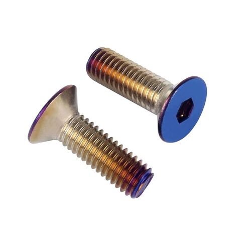 6 قطعة M5x16mm عجلة القيادة مسامير الربط تفتق المحروق الأزرق التيتانيوم إنهاء الفولاذ المقاوم للصدأ ألين عرافة الترباس شقة رئيس in Kuwait