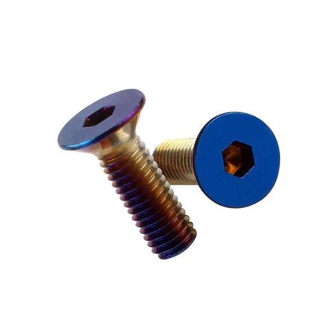 6 قطعة M5x16mm عجلة القيادة مسامير الربط تفتق المحروق الأزرق التيتانيوم إنهاء الفولاذ المقاوم للصدأ ألين عرافة الترباس شقة رئيس in Kuwait