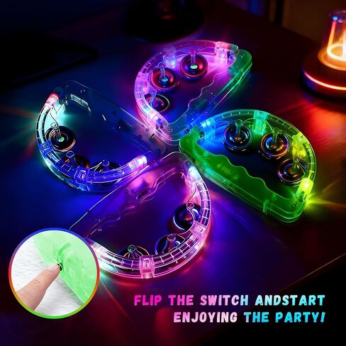 LED Tambourines for Adults, Light Up Tambourine Bulk with Multicolor Glow, Wedding Party Dance Floor Props, Musical Percussion Instruments for Nightlife, Festivals & Events (12pcs) in Saudi Arabia