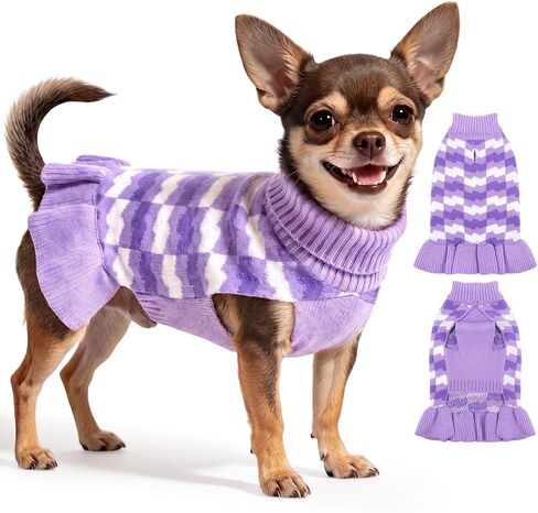 Dog Sweaters for Large Dogs Girl, Dog Sweater Dress with Leash Hole, Thick Turtleneck Knitwear for Female Dogs, Warm Fall Winter Dress for Cold Weather, Thanksgiving, Christmas - Red XXXL in Saudi Arabia