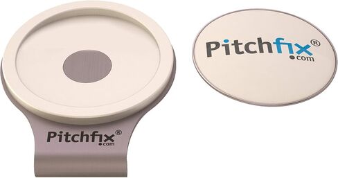 مشبك قبعة الجولف Pitchfix مع علامة كرة مغناطيسية قابلة للإزالة - ملحقات الجولف، قلم تحديد الهوية، خفيف الوزن، من الفولاذ المقاوم للصدأ، سهل الاستخدام، أفضل اختيار للاعبي الجولف المحترفين باللون الأبيض in Kuwait