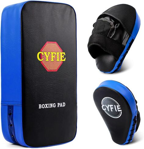 2-in-1 Boxing Pads Set, Punch Mitts & Kick Pad Combo for Kids & Adults, Adjustable MMA Training Gear for Boxing, Kickboxing, Karate & Taekwondo, Shock Absorbing, Indoor Outdoor Practice in Kuwait