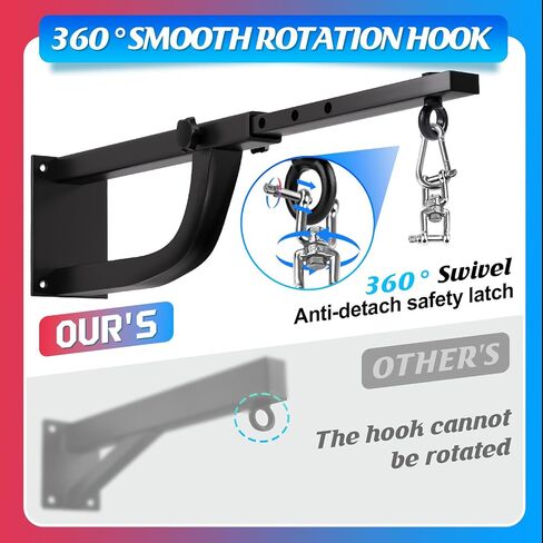 YORWHIN Punching Bag Hanger, Boxing Bag Wall Bracket Heavy Hanger Rated Hanging Stand Silent Rotation for Home Gym Indoor Outdoor Boxing Exercise in Kuwait