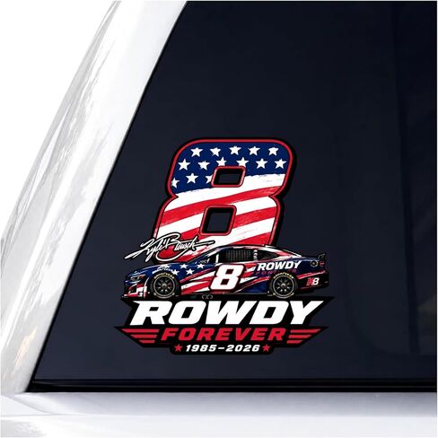 ملصق Kyle Busch Rowdy Forever، ملصق سباق من الفينيل مقاس 5 بوصات، ملصق سيارة سباق وطني رقم 8 للسيارات وأجهزة الكمبيوتر المحمولة والأكواب والمبردات والمصدات in Kuwait