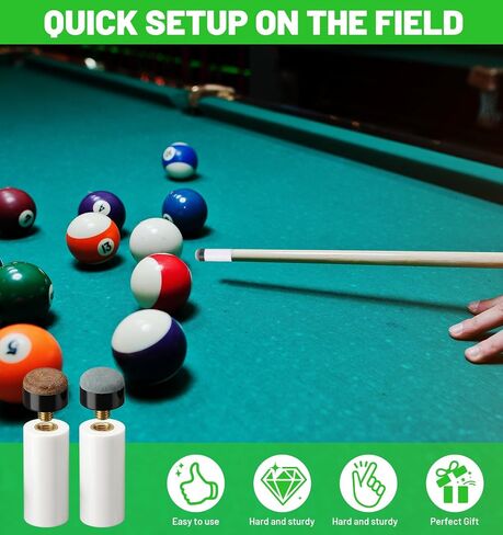 12 Sets Que Tips, White & Blue Pool Cue Tips Ferrules 12mm/13mm | Slip-On Cue Tip Replacement Kit for Billiard Table Accessories in Kuwait