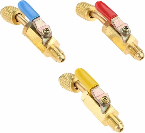 صمام كرة التبريد - 1/2 تركيب منخفض الفقد، فراغ نحاسي متوافق مع R22/R502 (BV1214 داخلي 1/2 ACME - خارجي 1/4 SAE) in Kuwait