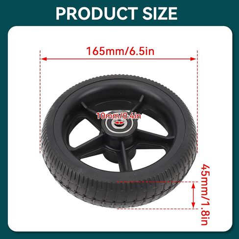 Electric Scooter Rear Wheel Assembly, 165mm/6.5in Rubber Scooter Rear Tire Wheel Shockproof Anti Slip Solid Tires Hub Tyre for Replacement in Kuwait
