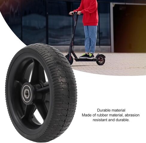 Electric Scooter Rear Wheel Assembly, 165mm/6.5in Rubber Scooter Rear Tire Wheel Shockproof Anti Slip Solid Tires Hub Tyre for Replacement in Kuwait