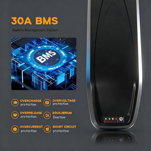 بطارية دراجة كهربائية 48V20Ah، حزمة بطارية ليثيوم مع 30A BMS، قاعدة، قفل آمن، سلك XT60 وضوء مؤشر LED، لمجموعة Ebike 100W-1200W، دراجة كهربائية (معتمدة من UL) in Kuwait