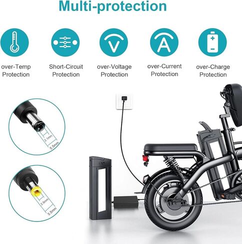 شاحن محول 54.6 فولت 2 أمبير مناسب لـ HeyBike Mars 2.0، 3.0، Sola؛ Hiboy EX9 باستخدام بطارية 48 فولت in Kuwait