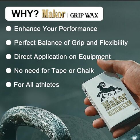 MAKOR 60 جرام GRIPWAX - شريط سحب معزز للقبضة الكل في واحد، حلقات، أجراس كيتل، دمبل، شمع الحدائد للكروس فيت، F45، هيروكس، (0.28، رطل) in Kuwait
