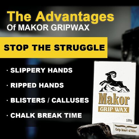 MAKOR 60 جرام GRIPWAX - شريط سحب معزز للقبضة الكل في واحد، حلقات، أجراس كيتل، دمبل، شمع الحدائد للكروس فيت، F45، هيروكس، (0.28، رطل) in Kuwait