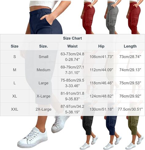 Cargo Capris Pant for Women Casual Capri Pant Summer Baggy Cargo Pants Loose High Waisted Cropped Pants with Pockets in Kuwait