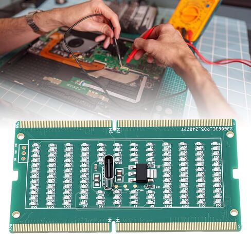 جهاز اختبار ذاكرة الكمبيوتر المحمول DDR4 مع مؤشر LED، بطاقة تشخيص فتحة ذاكرة الوصول العشوائي للوحة الأم، يعمل بالطاقة من النوع C، استكشاف أخطاء الأجهزة وإصلاحها بسهولة، بدون تمهيد أو إصلاح العرض in Kuwait
