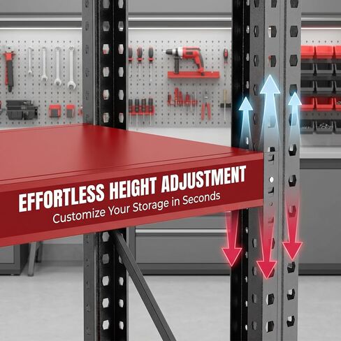 67" W Heavy Duty Garage Shelving, 6000 LBS Metal Storage Shelves with Anti-Fall Rails, 3-Tier Adjustable Storage Rack for Garage, Basement, Warehouse in Kuwait