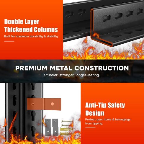 Heavy Duty Garage Shelving,5-Tier Garage Storage Shelves,3000LBS Storage Shelves Heavy Duty,Adjustable 5 Tier Shelving Unit,Heavy Duty Shelving for Garage Storage Warehouse,40''×18''×71'' in Kuwait