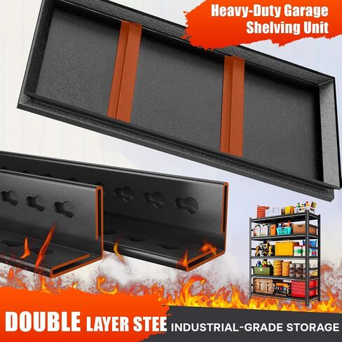 Heavy Duty Garage Shelving,5-Tier Garage Storage Shelves,3000LBS Storage Shelves Heavy Duty,Adjustable 5 Tier Shelving Unit,Heavy Duty Shelving for Garage Storage Warehouse,40''×18''×71'' in Kuwait