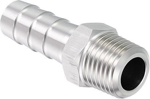 Pack of 1 Stainless Steel Hose Barbs Fittings 3/8" Hose Barbs to 1/4" NPT Male Fittings in Kuwait