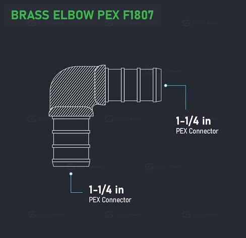 1-1/4 ''PEX 90 درجة الكوع تركيب الأنابيب الشائكة، النحاس (10 حزمة) in Kuwait