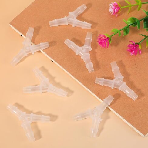 8 Pcs Tube Connector 5mm 3way Hose Splitter Plastic Hose Connector Barb Y Fitting Water Pipe Tubing Joint Splicer Connectors Cannula for Pipe Household Transparent in Kuwait