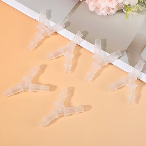 8 Pcs Tube Connector 5mm 3way Hose Splitter Plastic Hose Connector Barb Y Fitting Water Pipe Tubing Joint Splicer Connectors Cannula for Pipe Household Transparent in Kuwait