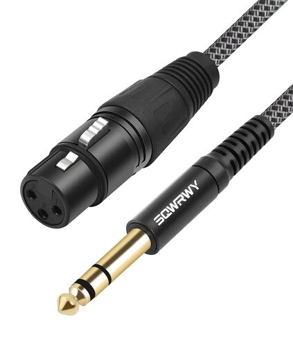 كابل XLR أنثى إلى 1/4 TRS مكون من قطعتين - سلك صوت متوازن بطول 1 قدم، كابل ميكروفون مجدول ذكر XLR ذو 3 دبابيس إلى 6.35 مم TRS ذكر للخلاط، ومكبرات الصوت النشطة، وPatchbay in Kuwait