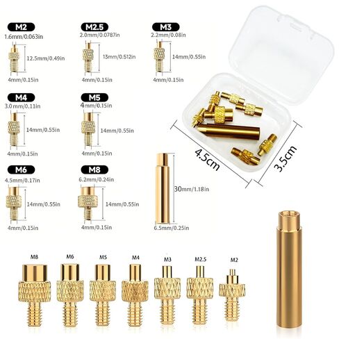 Heat Set Insert Tool Kit, 415Pcs Threaded Inserts Set Brass Nuts | Insert Tips M2 M2.5 M3 M4 M5 M6 M8, 80W Digital Soldering Iron Threaded Inserts for Inserts 3D Printing and Plastic in Saudi Arabia