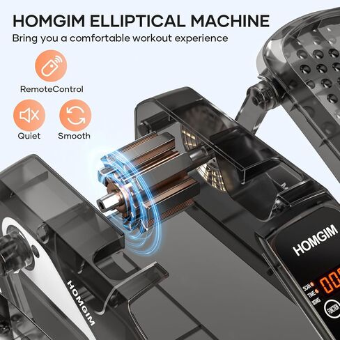Homgim Under Desk Elliptical Machine - تمرين ساق مهيئ هادئ مع برامج يدوي عن بُعد ، برامج تلقائية/3 سرع in Kuwait