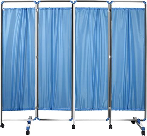 مقسم غرفة مراقبة وحدة العناية المركزة قابل للطي على عجلات - شاشة خصوصية طبية من الفولاذ المقاوم للصدأ - ستارة قابلة للإزالة مثالية لغرفة الطوارئ والجناح in Kuwait