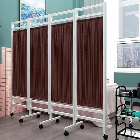 شاشة خصوصية طبية على عجلات، مقسم غرفة قابل للطي بطول 6 أقدام مع إطار معدني، تصميم موفر للمساحة للرعاية الصحية والاستخدام الشخصي in Kuwait
