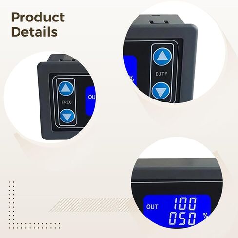 قطعتان من وحدة مولد إشارة PWM، دورة عمل وتردد قابلان للتعديل، شاشة LCD، نطاق من 1 هرتز إلى 150 كيلو هرتز، مصدر طاقة تيار مستمر 3.3 فولت إلى 30 فولت in Kuwait