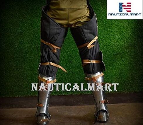 Nautical-Mart العصور الوسطى فارس درع كامل الساق غريفز الهالوين زي فضي in Kuwait