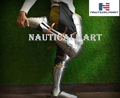 Nautical-Mart العصور الوسطى فارس درع كامل الساق غريفز الهالوين زي فضي in Kuwait