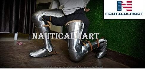 Nautical-Mart العصور الوسطى فارس درع كامل الساق غريفز الهالوين زي فضي in Kuwait