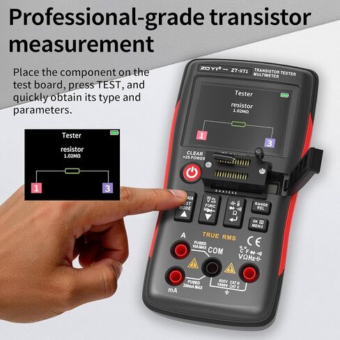 ZT-XT1 جهاز اختبار ترانزستور رقمي متعدد 2 في 1 مع شاشة TFT مقاس 2.4 بوصة، عدد 25000، جهاز اختبار المكونات SCR MOS، جهاز اختبار الثايرستور لمقاومة الجهد الثنائي لاستمرارية الصمام الثنائي in Kuwait