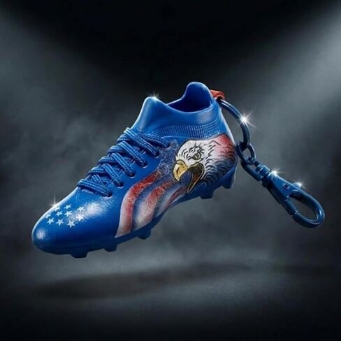 Official 2026 Mini Soccer Cleat Collectible & Bag Charm | 3.3" USA Americana Soccer Shoe with Real Laces | Premium Keychain, Backpack Charm & Display Gift for Soccer Fans & Players in Kuwait