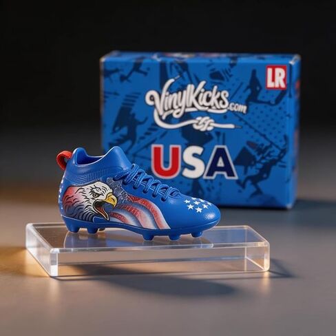 Official 2026 Mini Soccer Cleat Collectible & Bag Charm | 3.3" USA Americana Soccer Shoe with Real Laces | Premium Keychain, Backpack Charm & Display Gift for Soccer Fans & Players in Kuwait