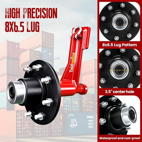 2 Pack Heavy-Duty Shipping Container Wheels Kit – 6-Lug Axle System for 20ft & 40ft Empty Containers | Includes Ratchet Straps & Shackles | Industrial-Grade Steel for Secure Transport in Saudi Arabia