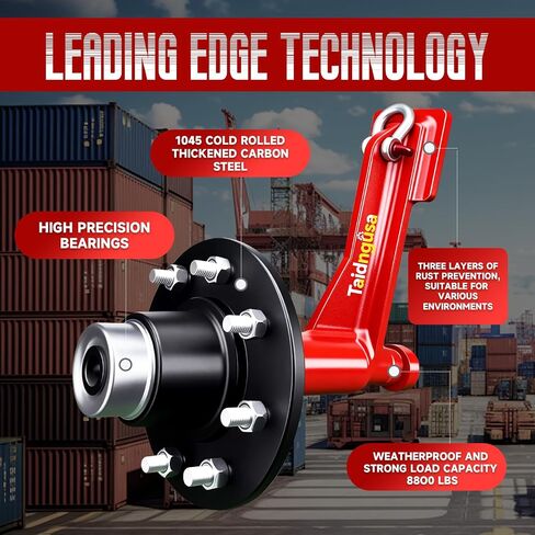 2 Pack Heavy-Duty Shipping Container Wheels Kit – 6-Lug Axle System for 20ft & 40ft Empty Containers | Includes Ratchet Straps & Shackles | Industrial-Grade Steel for Secure Transport in Saudi Arabia