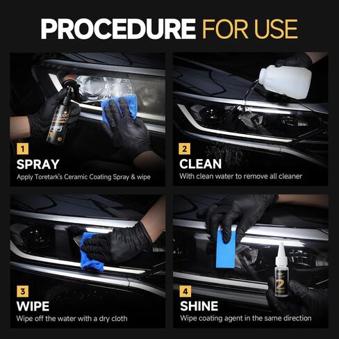 Car Headlight Restoration Kit, No Power Tools Required, Restoring to Like-New Condition, Covers 3 Vehicle Headlight Treatments, Headlight Cleaner and Restorer Kit, Headlight Restoration Spray in Saudi Arabia