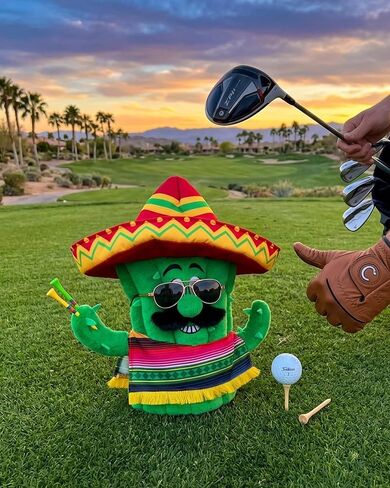 Big Teeth Driver Headcover Funny Golf Head Covers Funny Mexican Cactus Golf Club Covers Personalized Driver Head Cover Fits 460cc, Unique Golf Head Cover Novelty Golf Gifts for Men in Kuwait