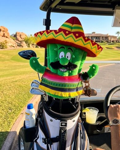Big Teeth Driver Headcover Funny Golf Head Covers Funny Mexican Cactus Golf Club Covers Personalized Driver Head Cover Fits 460cc, Unique Golf Head Cover Novelty Golf Gifts for Men in Kuwait