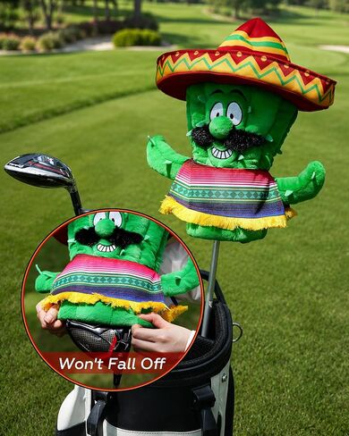 Big Teeth Driver Headcover Funny Golf Head Covers Funny Mexican Cactus Golf Club Covers Personalized Driver Head Cover Fits 460cc, Unique Golf Head Cover Novelty Golf Gifts for Men in Kuwait