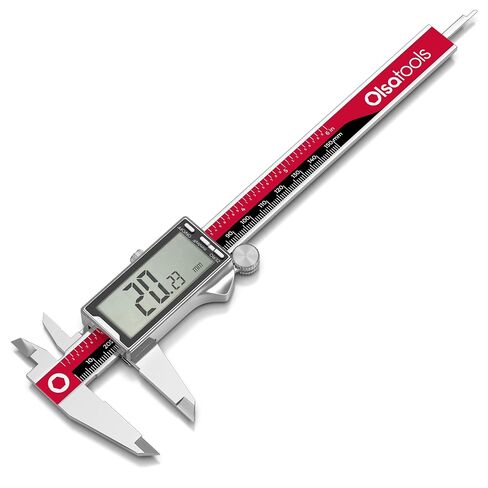 أداة قياس الفرجار الرقمية من Olsa Tools - البوصات والبوصات الكسرية والمليمترات - 0-6 بوصات - أداة قياس الفرجار الرقمية من الفولاذ المقاوم للصدأ - شاشة كبيرة سهلة القراءة - الجزء: 1867 in Kuwait